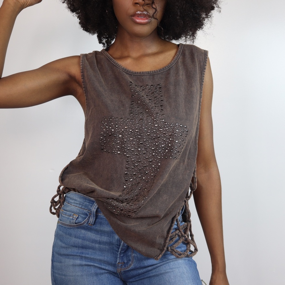 Mustard Seed Muscle Tee in Brown S
